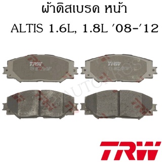 TRW ผ้าดิสเบรค หน้า ALTIS 1.6L, 1.8L 08-12