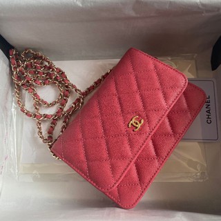 กระเป๋าหนัง ชาแนล WALLET ONCHAIN Size | 15*4*11CM | รุ่นใหม่เป็น แม่เหล็ก เป็นหนัง CAVEAR คุณภาพดีสุด