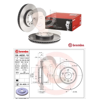 09 A630 11 จานเบรค ล้อ F (ยี่ห้อ BREMBO) รุ่น HC UV Chevrolet Captiva 2.0 2.4 ปี 2006-&gt;