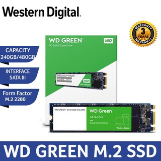 ⚡️SSD ใหม่!!⚡️240GB / 480GB M.2 SSD (เอสเอสดี) WD GREEN SATA M.2 2280 รับประกัน 3 ปี