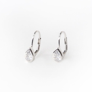 Silvermatters ต่างหูก้านห้อยคริสตัลทรงหยดน้ำ (Crystal Water Drop Level Back Drop Earrings)