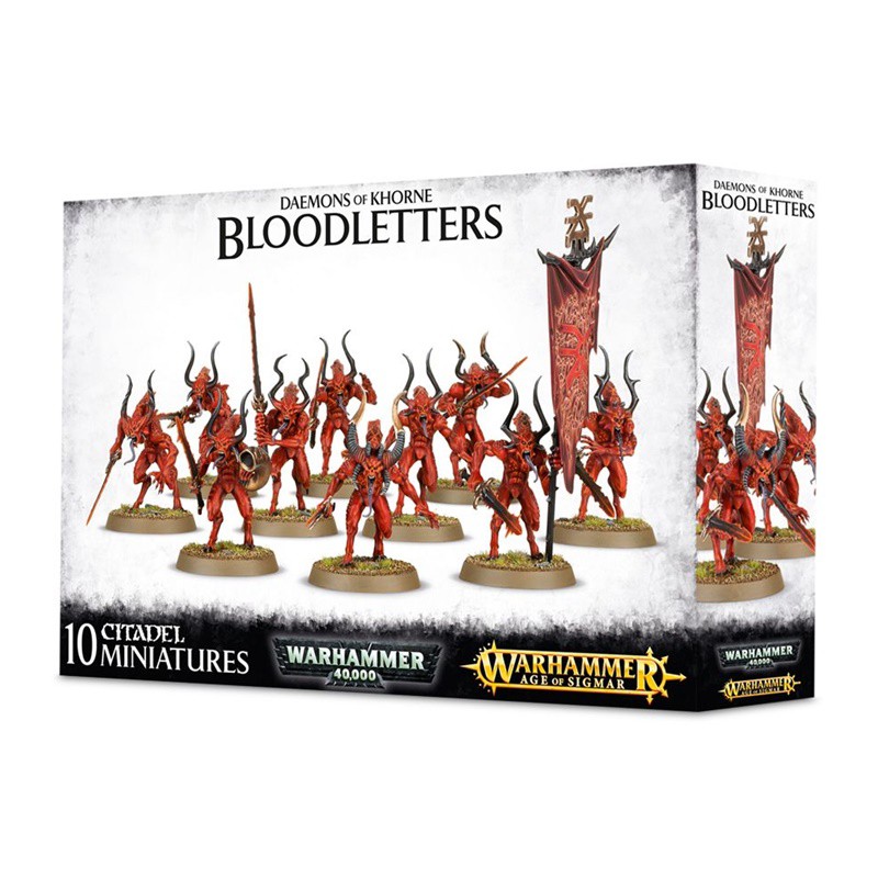 [200A พร้อมส่ง] Warhammer 40K/AOS : CHAOS DAEMONS/BLADES OF KHORNE :  BLOODLETTERS  โมเดลเกมสนามจำลอ