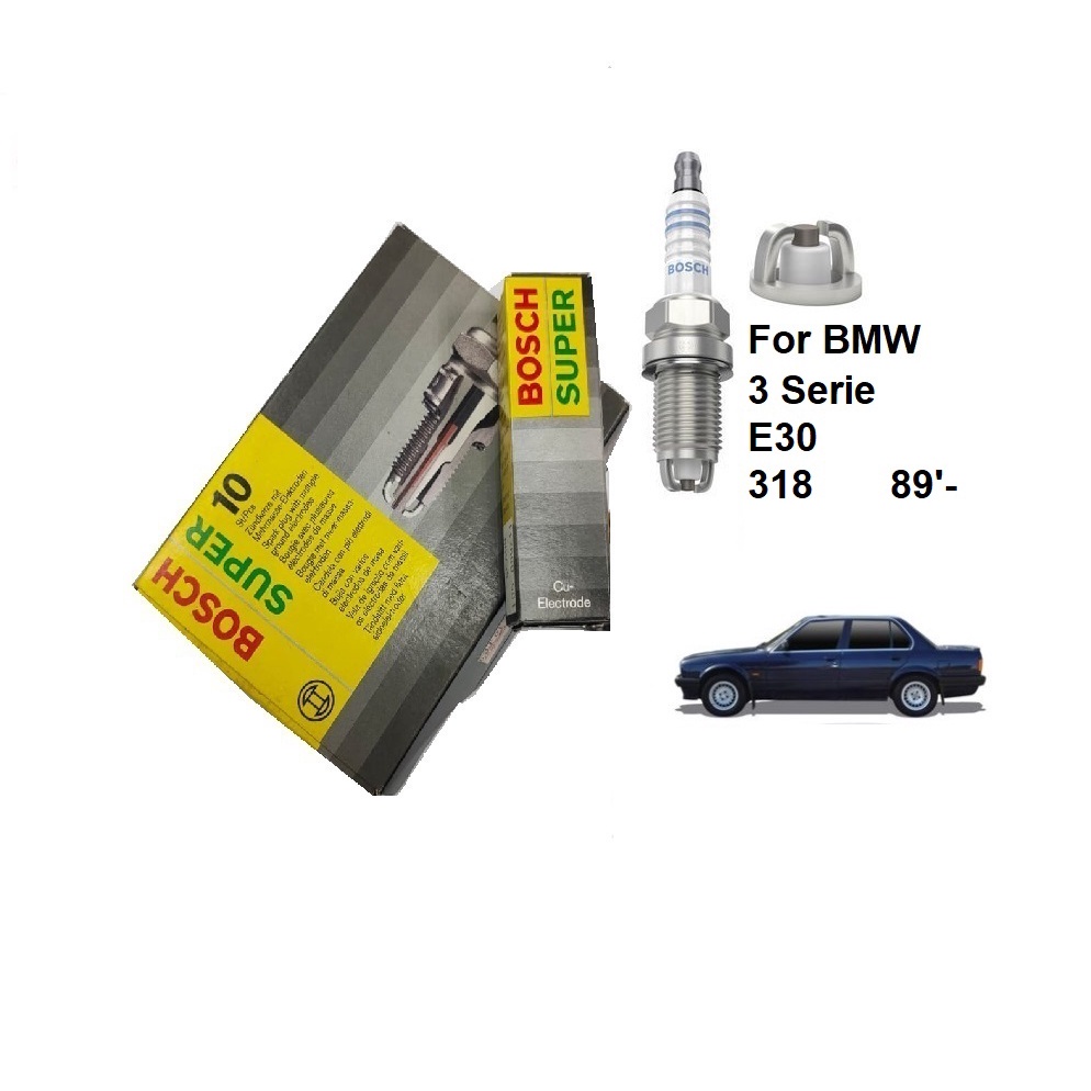 หัวเทียนนิกเกิล F7LDCR Bosch 0241235751 ซุปเปอร์ BMW E30 3 Series 318 1.8 M42 B18