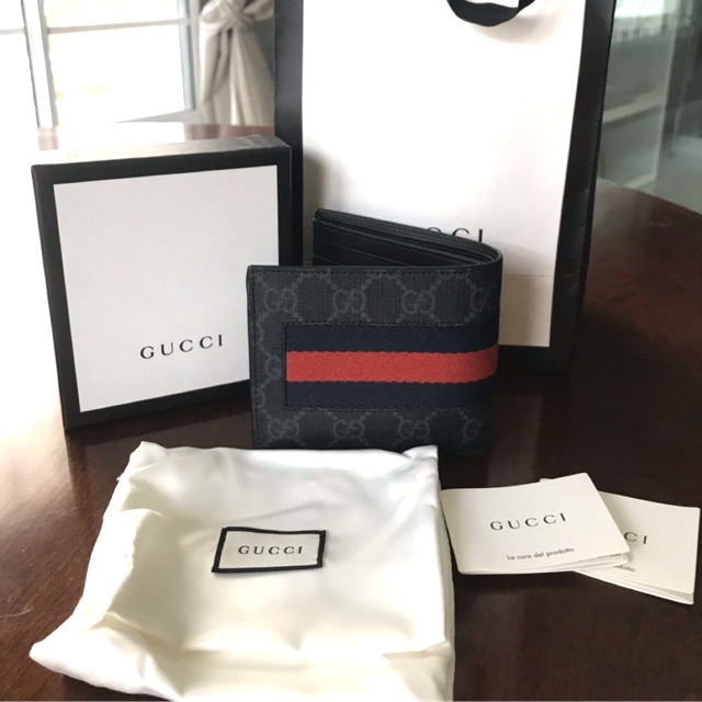 Gucci GG Supreme Web Wallet แท้100%