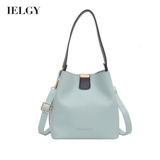 IELGY fashion texture bucket-shaped bottom rivet large capacity messenger bag women