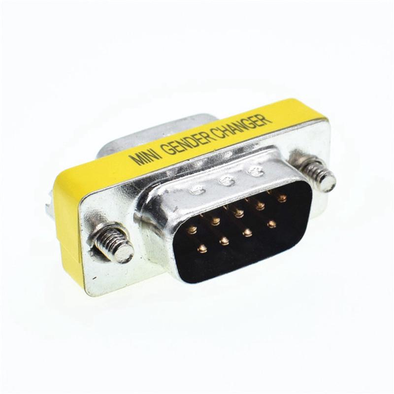 DB9 Male to Male Mini Gender Changer Adapter RS232 Serial Connector