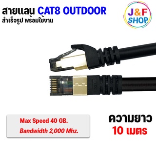 XLL สายแลนสำเร็จรูป CAT8 (SFTP) Outdoor ความยาว 10 เมตร  พร้อมใช้งาน