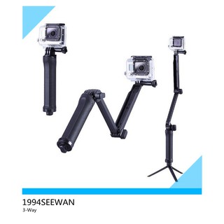 ไม้ 3 Way Gopro Three-way Tripod แขนยี่นมือจับ ขาตั้งกลัอง Gopro / Xiaomi / SJCAM