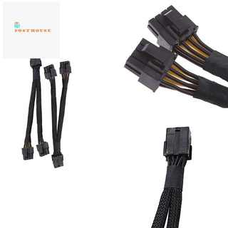 สายเคเบิ้ลอะแดปเตอร์ขยาย Gpu Pcie 8 Pin Female To Dual 2X 8 Pin (6+2) Male Pci Express Power 20ซม. 2 ชิ้น