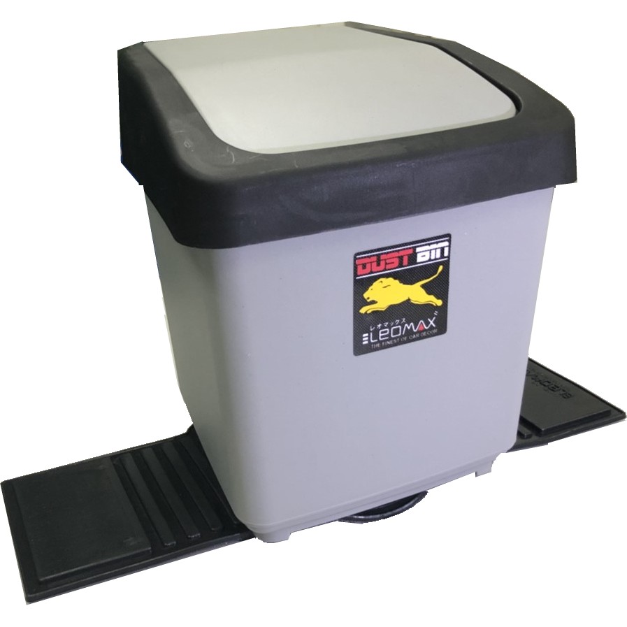LEOMAX ถังขยะในรถยนต์ -ความจุ 4 ลิตร สีเทา