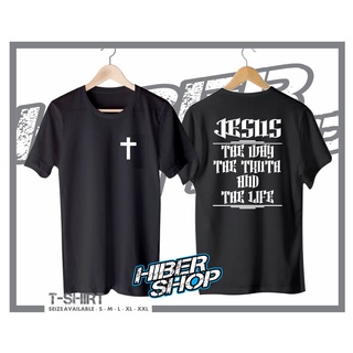 [100% Cotton] เสื้อยืดลําลอง ผ้าฝ้าย 100% แขนสั้น พิมพ์ลาย DISTRO THE WAY THE TRUTH AND THE LIFE SALIB Cool Crystent สีด