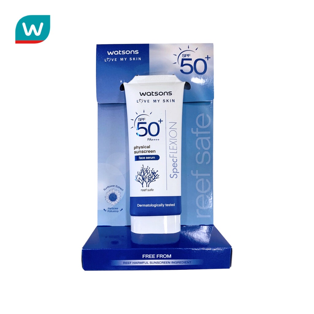 Watsons วัตสัน ฟิสิคอล ซันสกรีน เฟส เซรั่ม เอสพีเอฟ 50+ พีเอ++++ 30มล