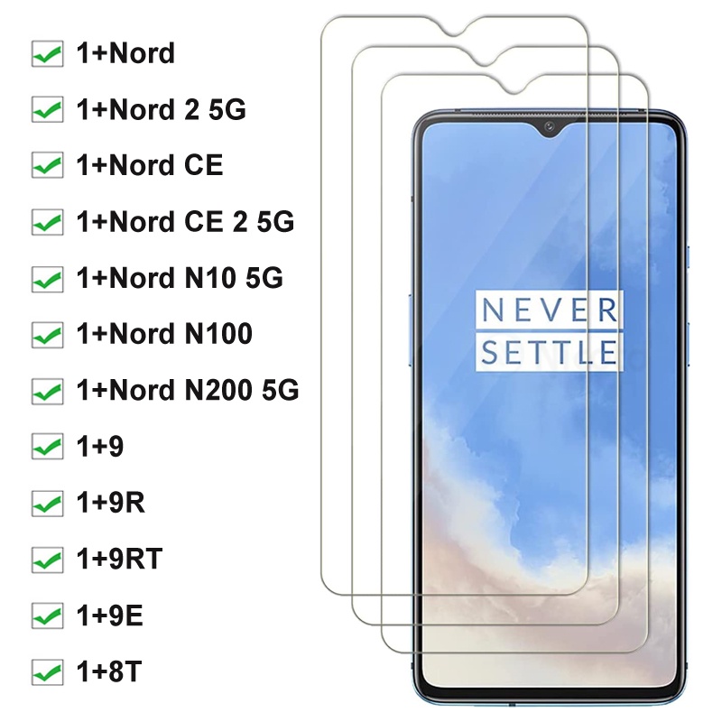 3PCS ป้องกันกระจกนิรภัยสําหรับ OnePlus Nord CE 2 5G N10 N100 N200 9 9R 9RT 9E 8T ป้องกันหน้าจอ