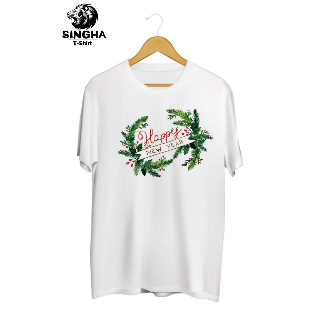 SINGHA T-Shirt New Year Collection🎊 เสื้อยืดสกรีนลาย New Year Mistletoe