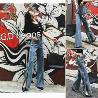 G.D.Jeans รุ่น 1261#กางเกงยีนส์ผ้าด้านทรงกระบอกใหญ่เล่นแทบผ่าข้างความยาว38นิ้ว. 💦💦