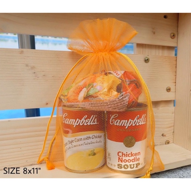 พร้อมส่ง (แพ็ค10ใบ) ถุงสังฆทาน แข็งแรง ถุงตาข่าย  แข็งแรง ถุงใส่ของตักบาตร ถุงใส่ของถวายพระ ทำบุญ สังฆทาน