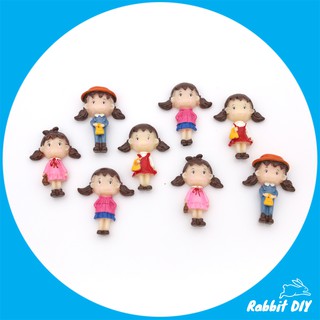 เรซิ่น เด็กผู้หญิงสวมชุดต่างๆ น่ารัก (แพ็ก 4 ชิ้น)