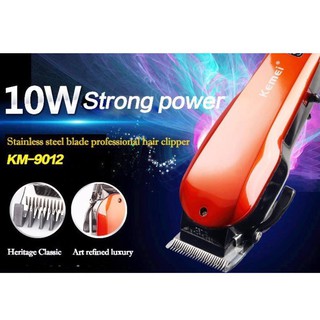 KEMEI Km-9012 ปัตตาเลี่ยนตัดผม มอเตอร์แรง แถมหัวรองหวี 4 หัว ปัตตาเลี่ยน สีส้ม แบตตาเลี่ยน บัตตาเลี่ยน บัตเลี่ยนตัดผม