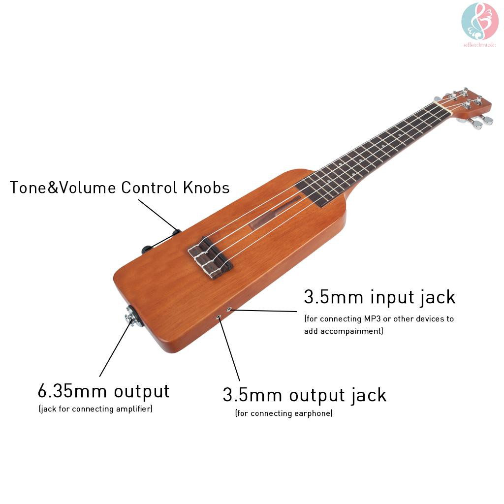 Electric Ukulele Lotkey 23 Inch Silent Concert Ukulele - Okoume Body ...