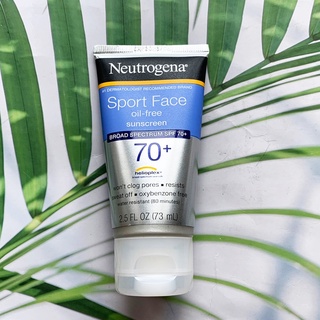 (Neutrogena®) Sport Face Oil-Free Sunscreen Broad Spectrum SPF 70+, 73 ml นูโทรจีนา ครีมกันแดดทาหน้า สำหรับกีฬากลางแจ้ง