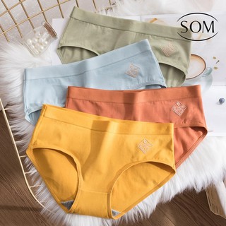 Som Underwear กางเกงในผ้าฝ้าย กางเกงในซับในต้านเชื้อแบคทีเรีย สีมาคารองหวาน เนื้อผ้าฝ้ายแท้ 100% A17