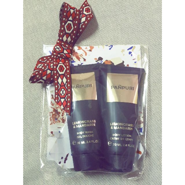 PANPURI Lemongrass&Mandarin Body Wash and Body Lotion Gift Set ปันปุริ ครีมอาบน้ำและโลชั่น กลิ่นตะไค