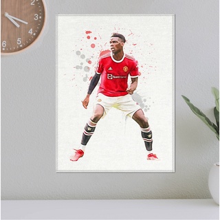 โปสเตอร์ ผ้าแคนวาส Paul Pogba Manchester United ปอล ป็อกบา นักฟุตบอล แมนยู แมนเชสเตอร์ยูไนเต็ด