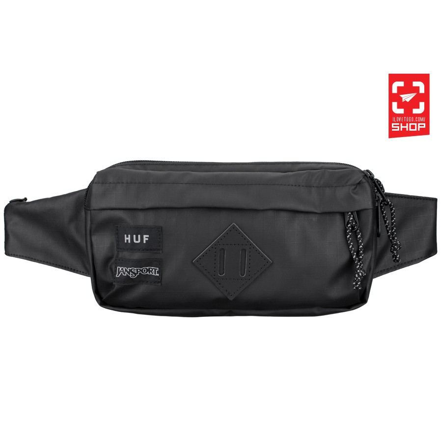 กระเป๋าคาดเอว Jansport x Huf Waisted Waist Pack สี Black Coated Ripstop