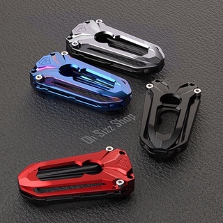 เคสโลหะรีโมทรถมอเตอร์ไซต์ Honda PCX  วัสดุอลูมินัมอัลลอย แถมแผ่นใส TPU ปิดปุ่มกันรอยฟรี พร้อมพวงกุญแจหัวโลหะหมุนได้ 360