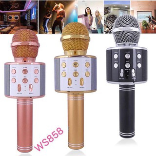 ไมค์บลูทูธWS-858 WirlessMicrophoneKaraokeไมค์คาราโอเกะ ไมค์ลอย ไมค์ไร้สายคาราโอเกะ ไมค์บลูทูธอัดเสียงได้