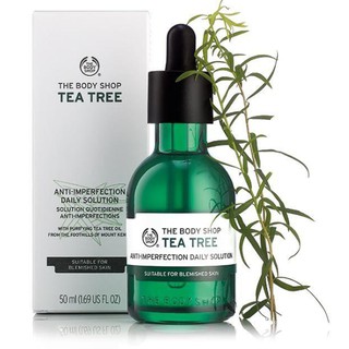 พร้อมส่ง The Body Shop Tea Tree Anti-Imperfection Daily Solution 50ml.เซรั่มเนื้อใสบางเบาเคลียร์ผิวใสให้ไกลสิว