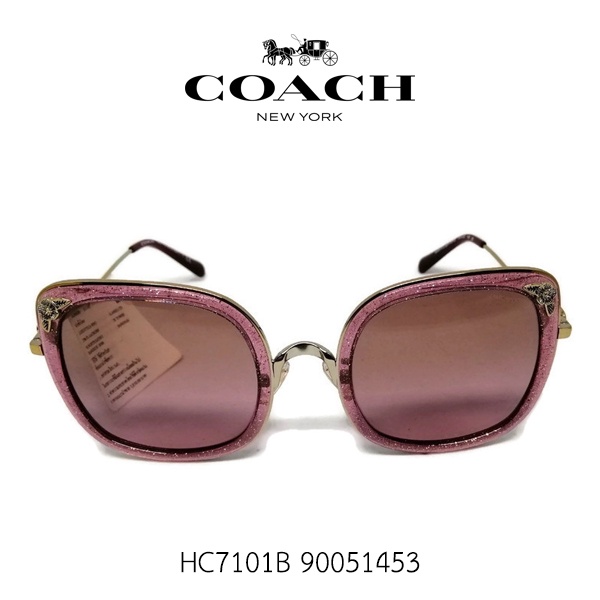 แว่นตากันแดด COACH รุ่น HC7101B 90051453 Shiny Lt Gold/Blush Glitter Burgendy Gradient