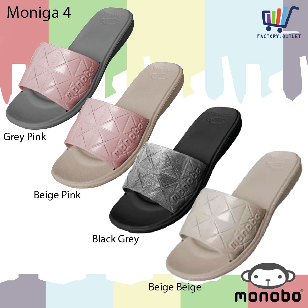 Ladies Sandal Slipper Monobo Moniga 7.2 หลากสี (สีเบจ-ชมพูเบจ-ชมพู เทา-เทา ดํา)