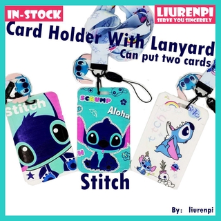 Disney Stitch ซองใส่บัตร Card Holder With Lanyard สายคล้องบัตร Neck Strap ซองใส่บัตรพนักงาน Card  Holder บัตรเครดิต