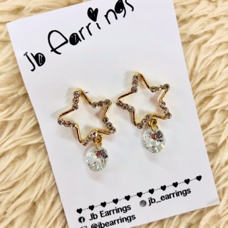 JB_Earring ต่างหูดาว เพชร Star Daimond earrings