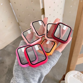 เคสหน้าปัด ฟิล์มกระจก Apple watch case SE series series 40 และ 44 mm สีพาสเทล