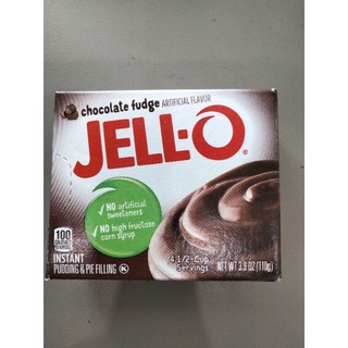 Jell-o Instant Pudding&amp;Pie Filling Chocolate Fudge  เจล โอ 110กรัม