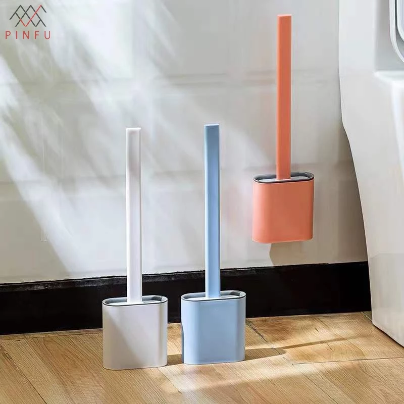 แปรงขัดห้องน้ำซิลิโคน แปรงขัดห้องน้ำติดผนัง พร้อมฐานตั้งเก็บ Toilet Brush