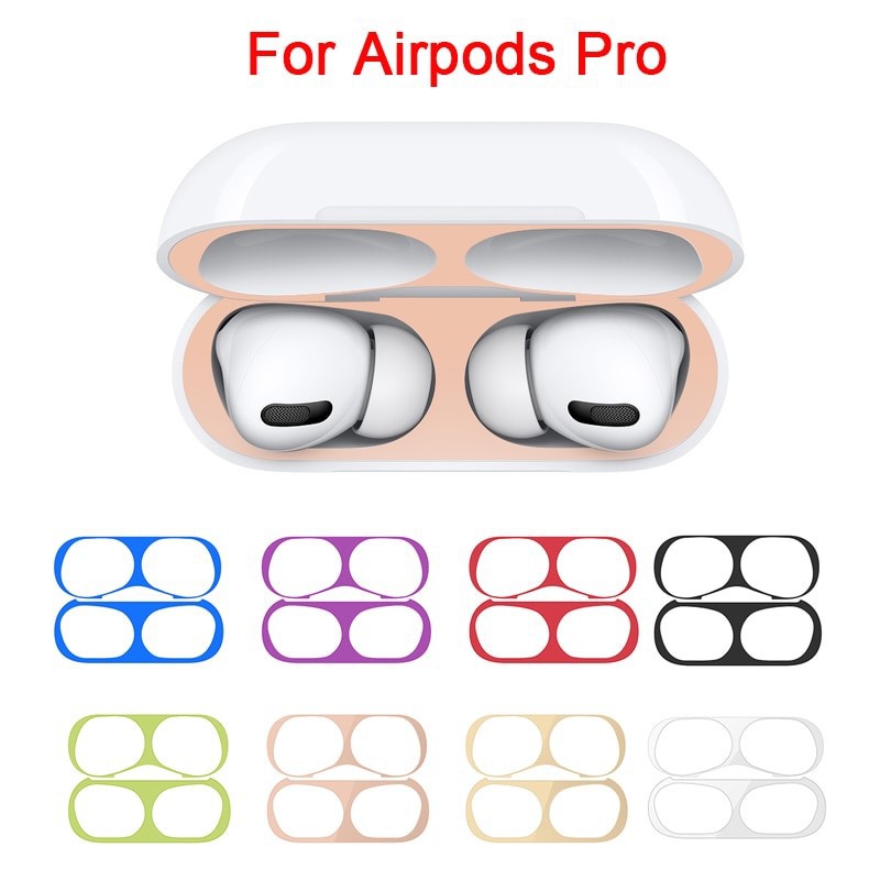 Airpods Pro ฟิล์มโลหะสติกเกอร์เงา แบบบาง 0.04 mm. ป้องกันรอยขีดข่วนและสกปรก (Dust Protection)