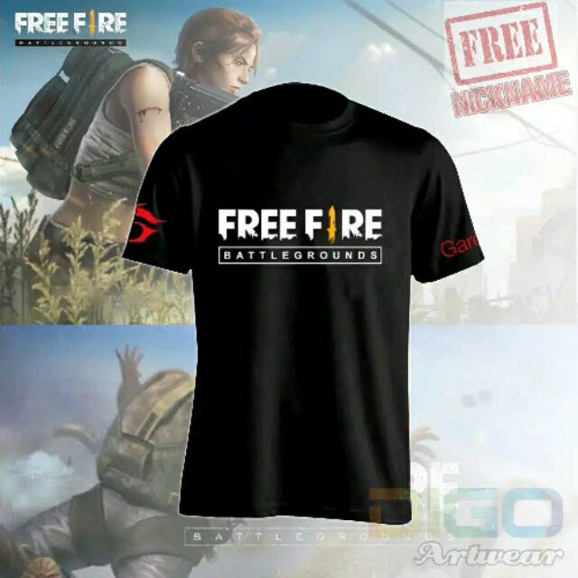 เสื้อยืดเกม Freefire เสื้อยืดชื่อฉายไฟฟรี