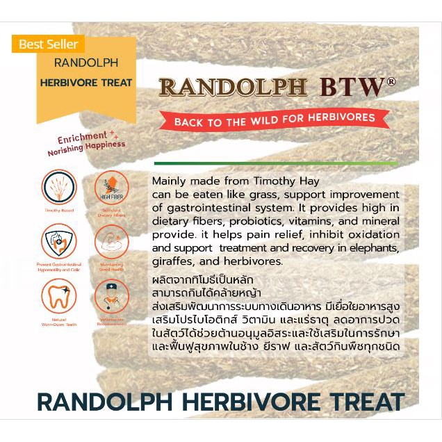 Randolph Herbivore Treat ขนมสำหรับสัตว์กินพืชทุกชนิด รูปที่ 3