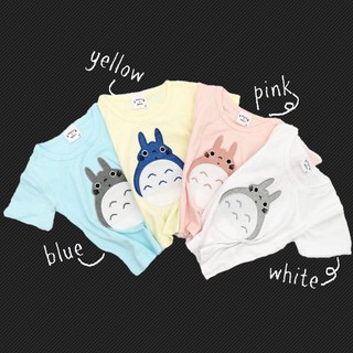 พร้อมส่ง❗️  เสื้อยืดเด็กเกาหลี เสื้อแขนสั้นเด็กเกาหลี ปักลาย  TOTORO  HOT ❗️ ถูกสุด ผ้าcotton❤️