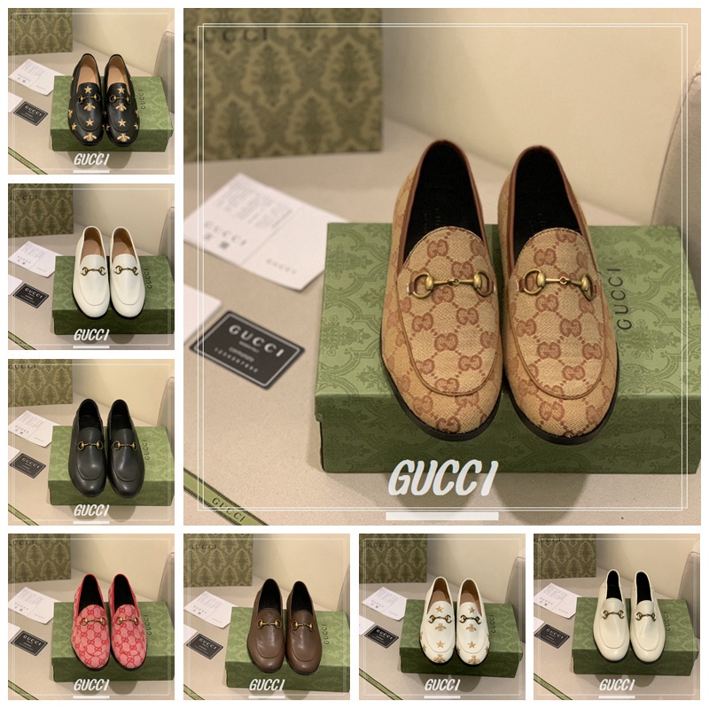 Gucci รองเท้าโลฟเฟอร์ หนังวัวแท้ กํามะหยี่ ส้นแบน สไตล์คลาสสิก สําหรับ ...