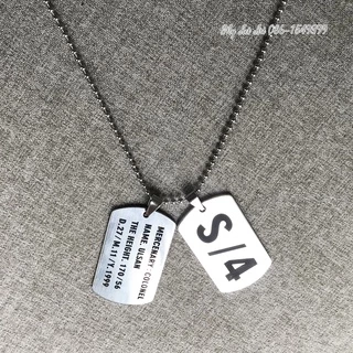 ป้ายห้อยคอ Dog Tag ทหาร แท๊ก 2ชิ้น สร้อยคอ จี้แท๊ก สลักชื่อ สแตนเลสแท้ ลอกยินดีคืนเงิน(TAG2ชิ้น)