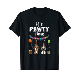 เสื้อโอเวอร์ไซ - ขายร้อนเสื้อยืดคลาสสิกก็เวลาPawty--ตลกพรรคสุนัขPunGEkdne99KHppmi19