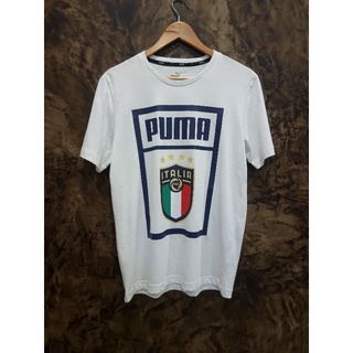 Puma เสื้อยืดสีขาว สกรีน Italia