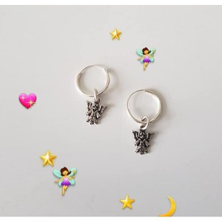 Angel silver earrings ต่างหูห่วงเงินแท้ ต่างหูเงินแท้ ต่างหูนางฟ้า นางฟ้า ปีกนางฟ้า