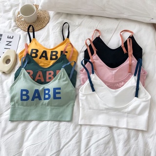 CB-9050💥 พร้อมส่ง💥 เสื้อครอปสายเดี่ยว รุ่น BABE [ladywearrr]