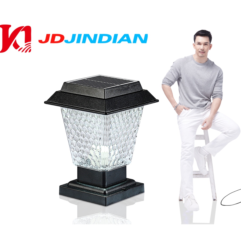 🔥โคมไฟโซล่าเซลล์ ไฟหัวเสาทรงกลม JD-X79-JD-X89 ใช้พลังงานแสงอาทิตย์