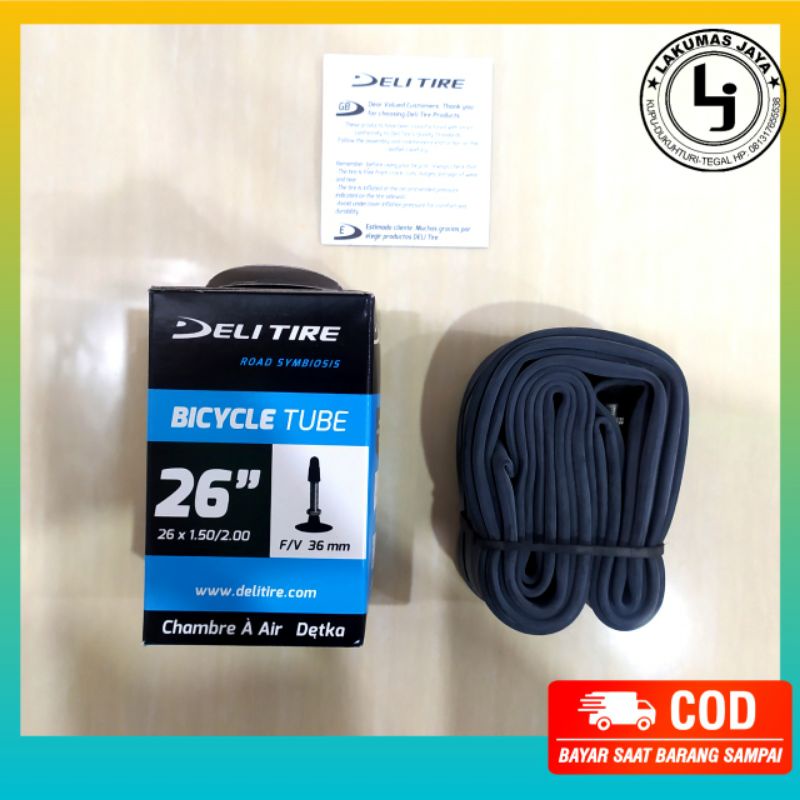 จักรยานภายใน Tire 26 x 1.50 l 1.65 l 1.75 l 1.90 l 1.95 l 2.00 l 2.10 l 2.20 l 2.125 Deli ยาง Dop Pr